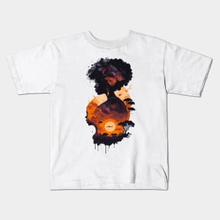 Hidden woman in African sunset Kids T-Shirt